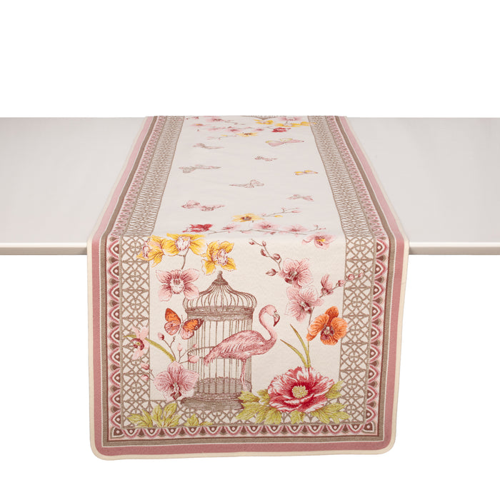 Chemin de table Flamant rose