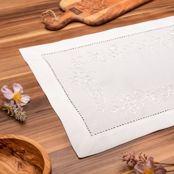 Set de table Fleurs blanches