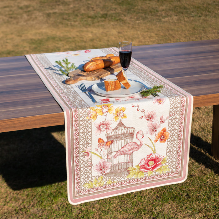 Chemin de table Flamant rose