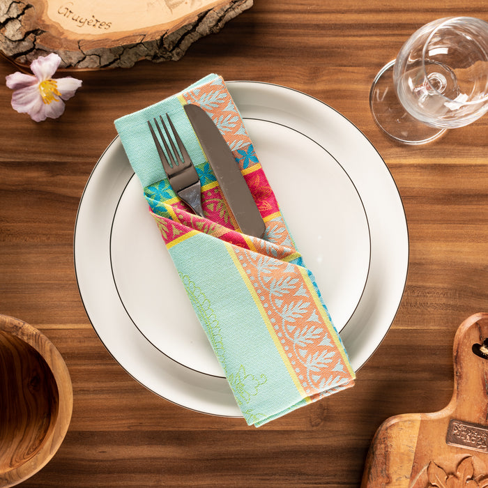 Serviette 50x50 Cassis turquoise