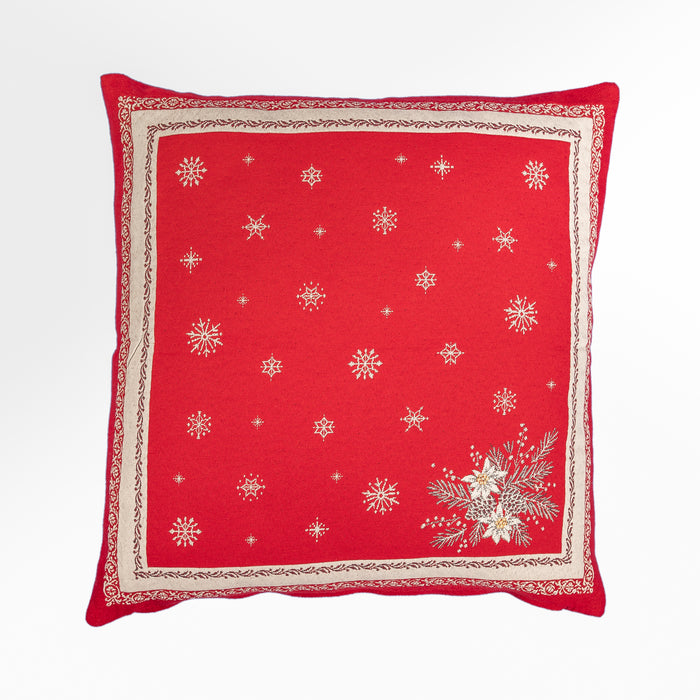 Housse de coussin Chalet enneigé