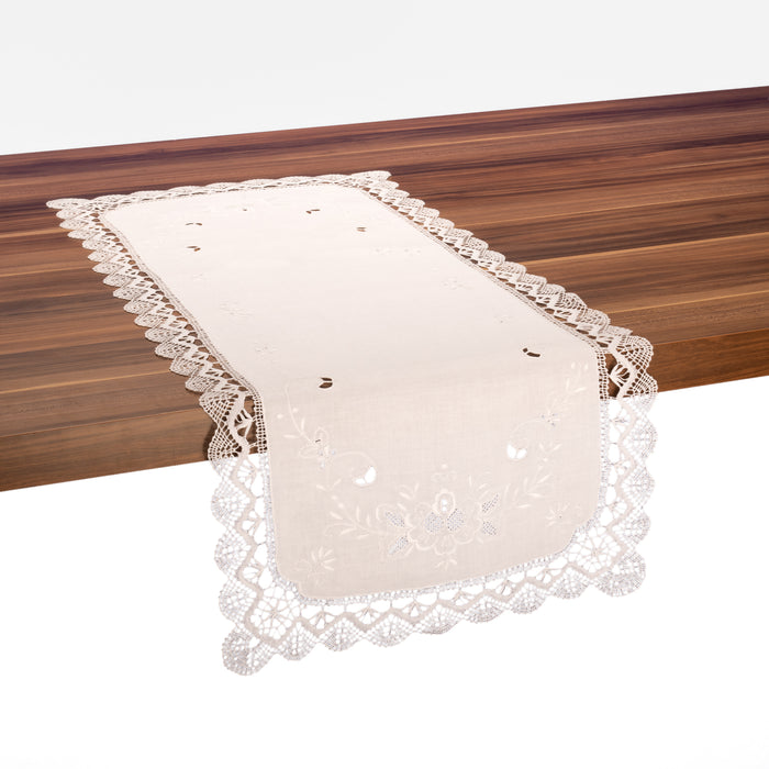 Chemin de table Fleurs blanches