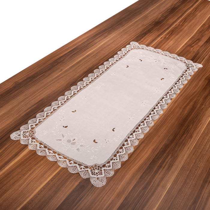 Chemin de table Fleurs blanches