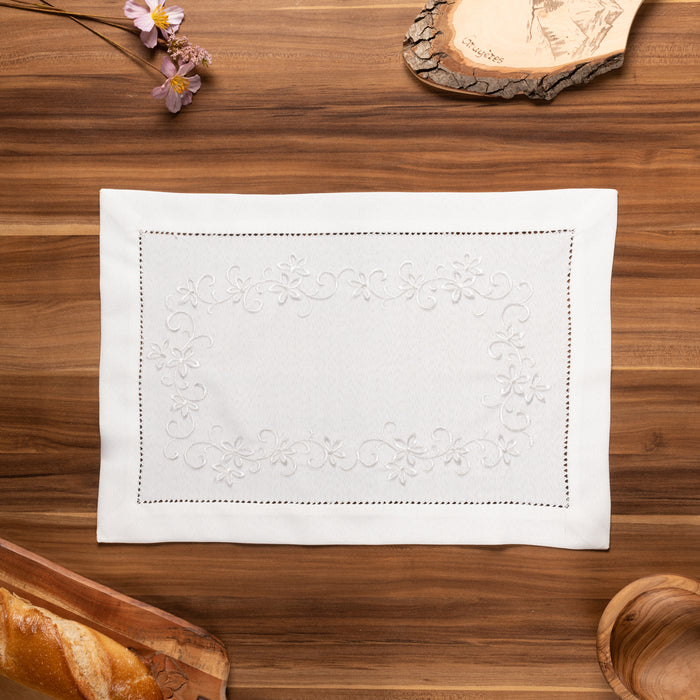 Set de table Fleurs blanches