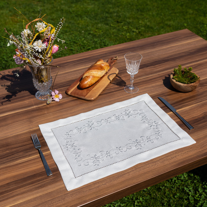 Set de table Fleurs blanches